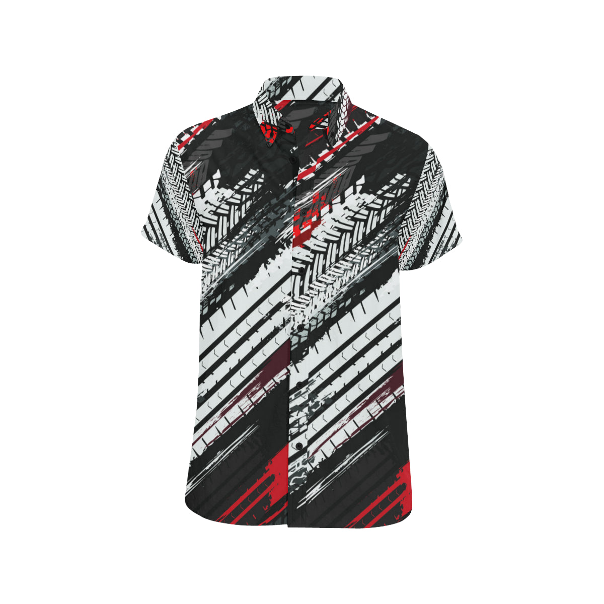 Racing Pattern Print Design A03 Men's Short Sleeve Button Up Shirt