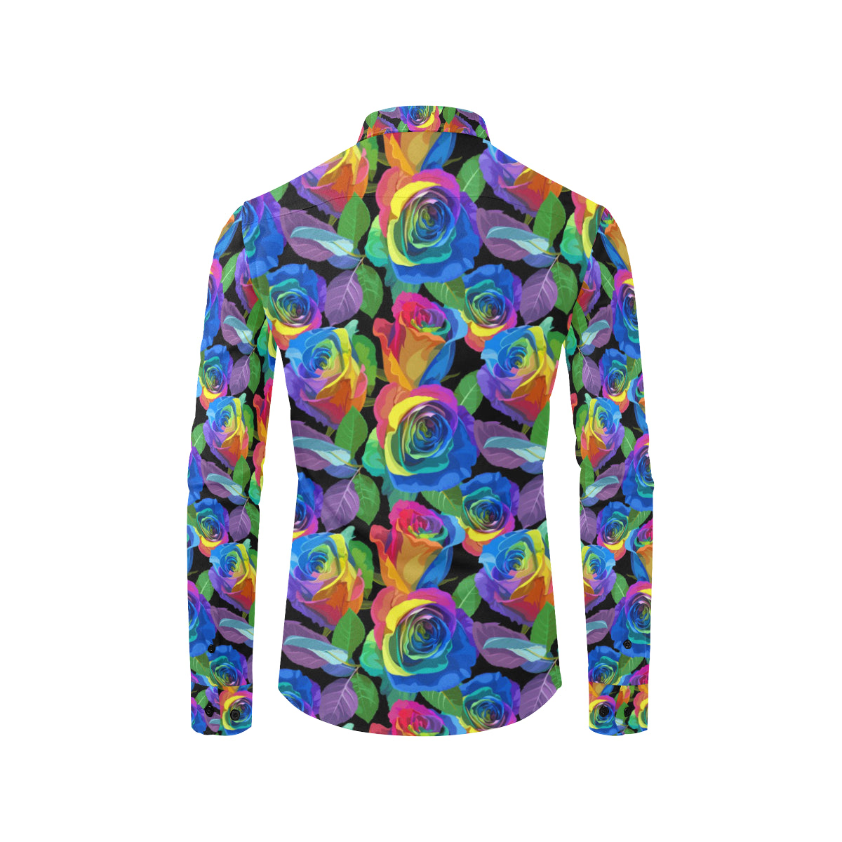 Rose Pattern Print Design RO02 Men's Long Sleeve Shirt
