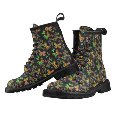 Butterfly Neon Color Print Pattern Women's Boots