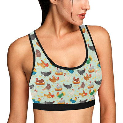 Chicken Pattern Print Design 07 Sports Bra