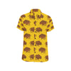 Bison Native Pattern Print Design 01 Men's Short Sleeve Button Up Shirt