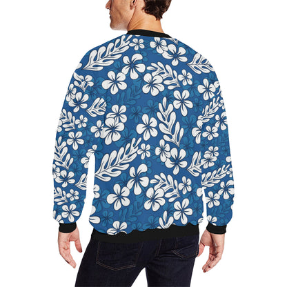 Plumeria Pattern Print Design PM015 Men Long Sleeve Sweatshirt