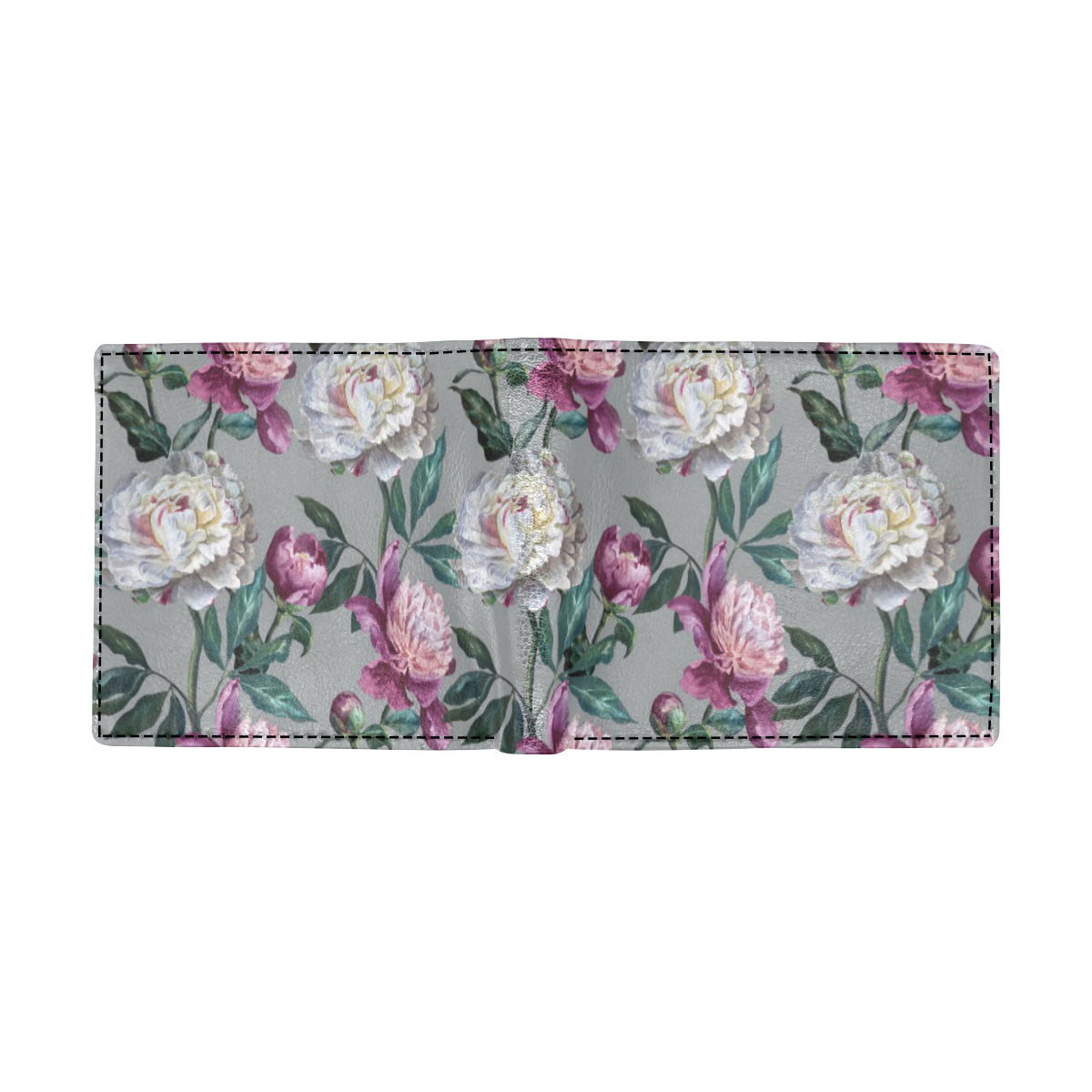 Peony Pattern Print Design PE01 Men's ID Card Wallet