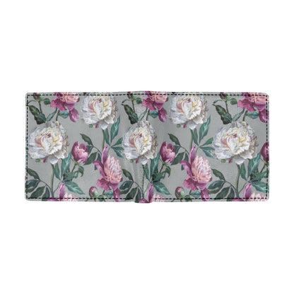 Peony Pattern Print Design PE01 Men's ID Card Wallet
