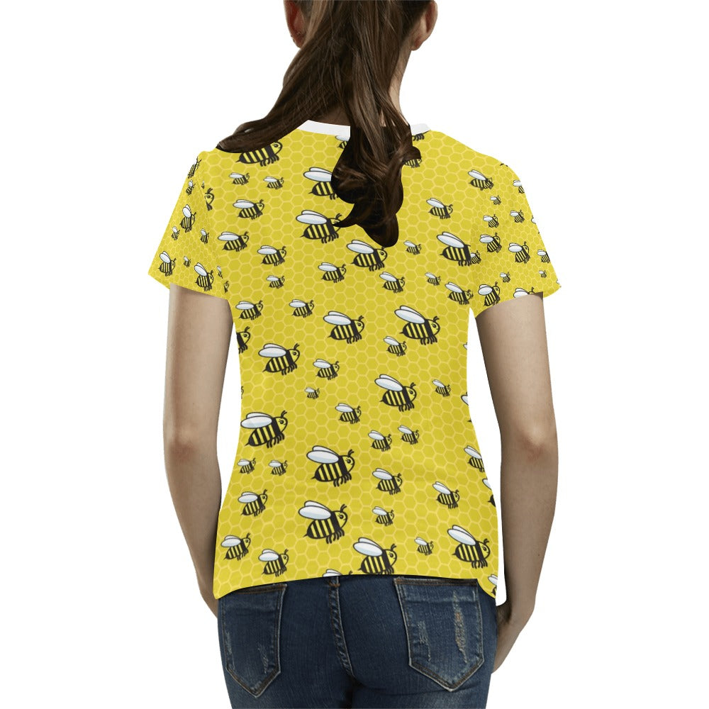 Bee Cute Print Design LKS308 Women's  T-shirt