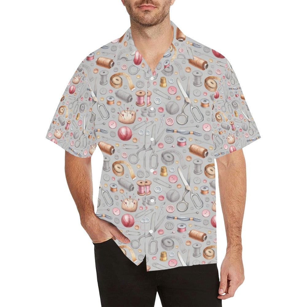 Sewing Equipment Print Design LKS302 Men's Hawaiian Shirt