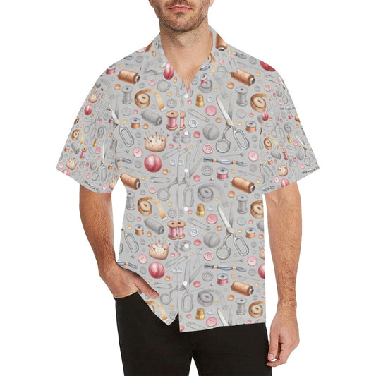Sewing Equipment Print Design LKS302 Men's Hawaiian Shirt