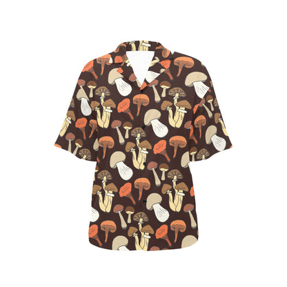 Mushroom Pattern Print Design A05 Women's Hawaiian Shirt