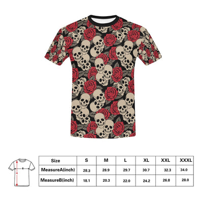 Skull And Roses Print Design LKS301 Men's All Over Print T-shirt