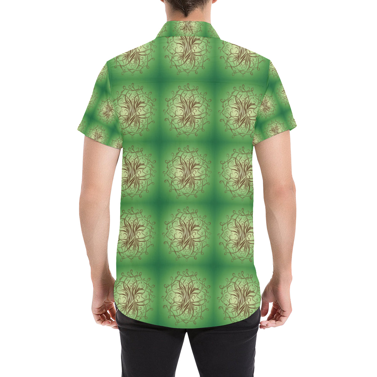 Celtic Pattern Print Design 05 Men's Short Sleeve Button Up Shirt