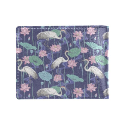 Water Lily Print Design LKS306 Men's ID Card Wallet