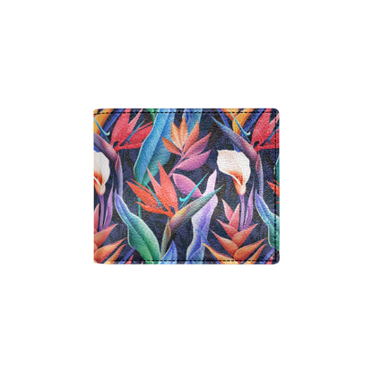 Tropical Flower Pattern Print Design TF023 Men's ID Card Wallet