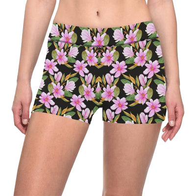 Magnolia Pattern Print Design MAG08 Yoga Shorts