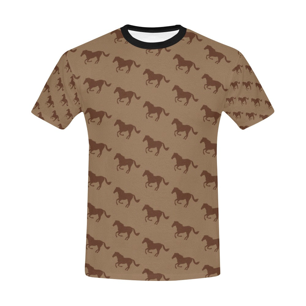 Horse Brown Print Design LKS307 Men's All Over Print T-shirt