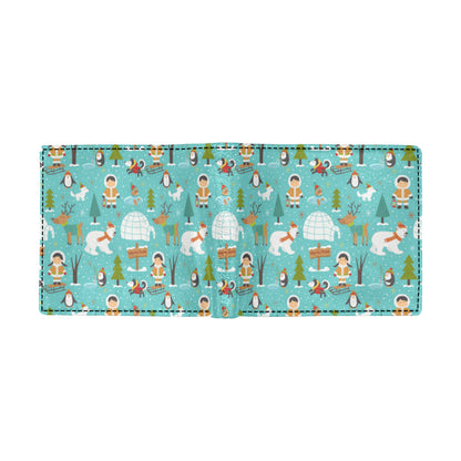 Eskimo Pattern Print Design 01 Men's ID Card Wallet