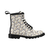 Elegant Grey Flower Print Women's Boots