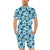 Blue Hibiscus Pattern Print Design HB011 Men's Romper