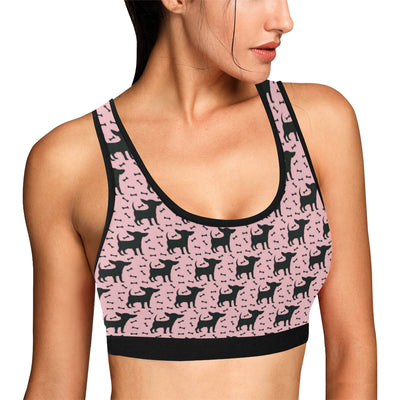 Chihuahua Pink Print Pattern Sports Bra