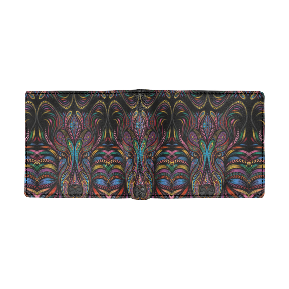 Colorful Art Wolf Men's ID Card Wallet