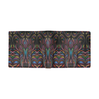 Colorful Art Wolf Men's ID Card Wallet