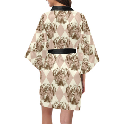 Mastiffs Pattern Print Design 01 Women's Short Kimono
