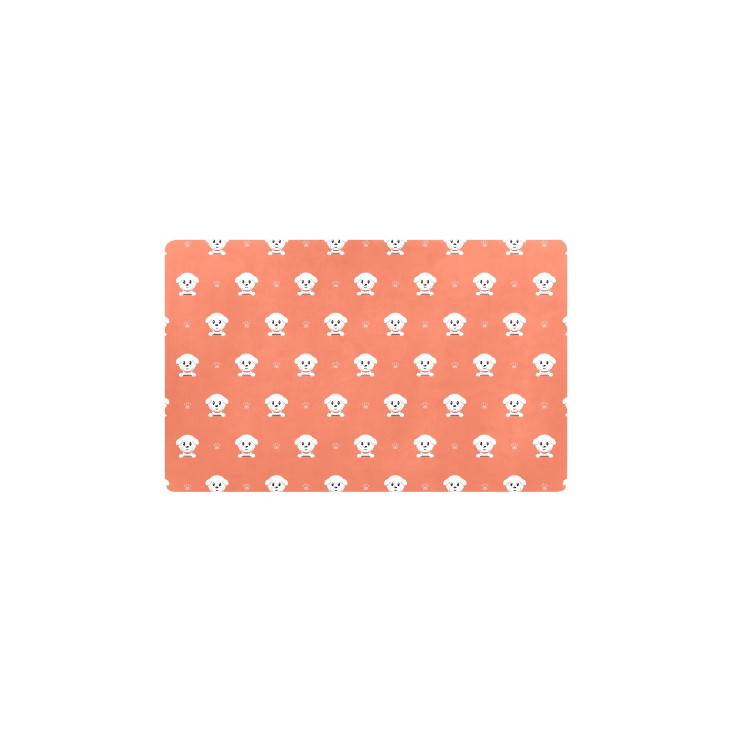 Bichons Frise Pattern Print Design 02 Kitchen Mat