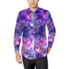 Galaxy Night Stardust Space Print Men's Long Sleeve Shirt