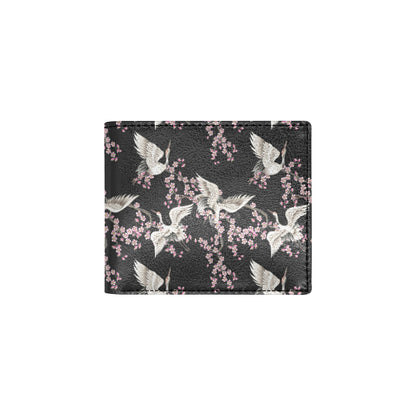 Crane Pattern Print Design 01 Men's ID Card Wallet