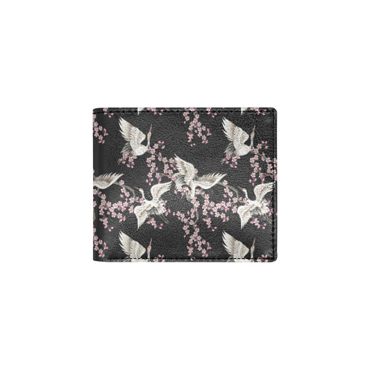Crane Pattern Print Design 01 Men's ID Card Wallet