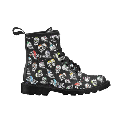 Skull Print Design LKS3013 Women's Boots