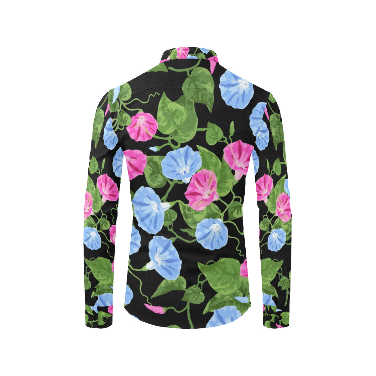 Morning Glory Pattern Print Design MG04 Men's Long Sleeve Shirt