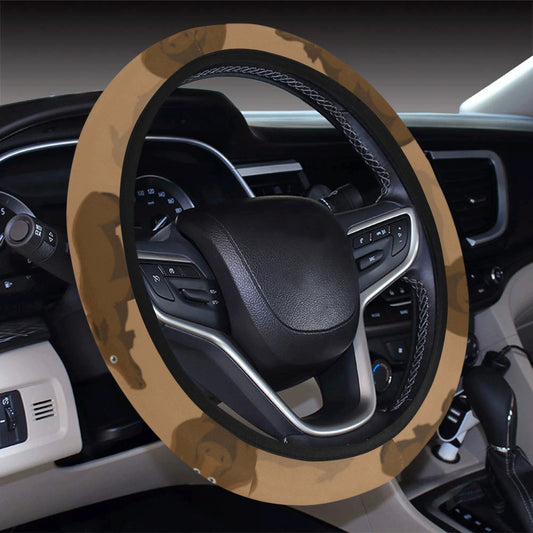 Moose Pattern Print Design 03 Steering Wheel Cover with Elastic Edge