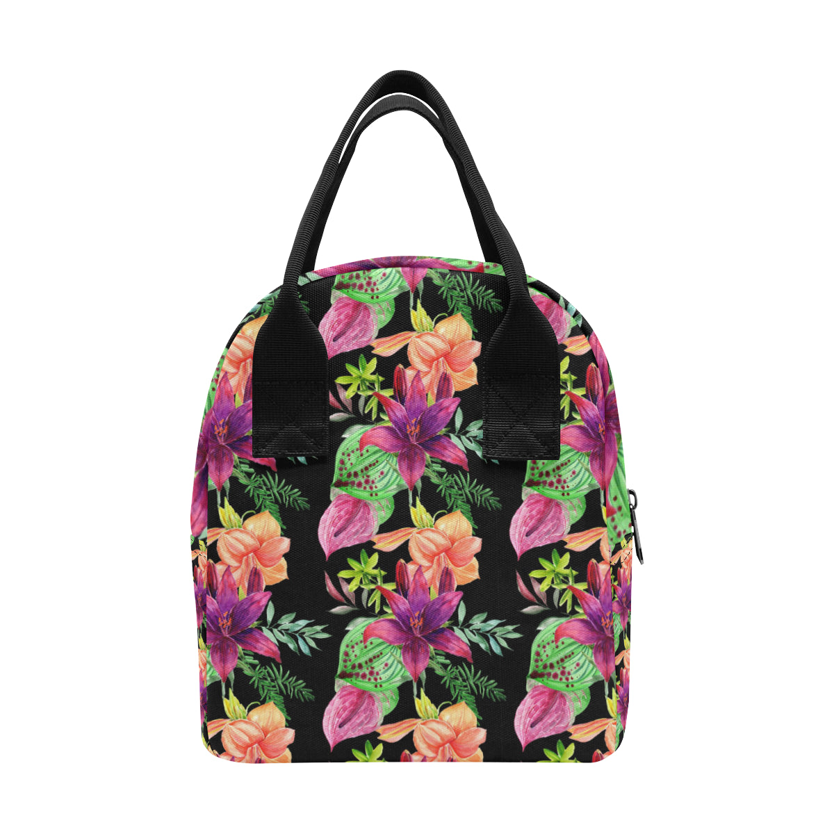 Amaryllis Pattern Print Design AL09 Insulated Lunch Bag