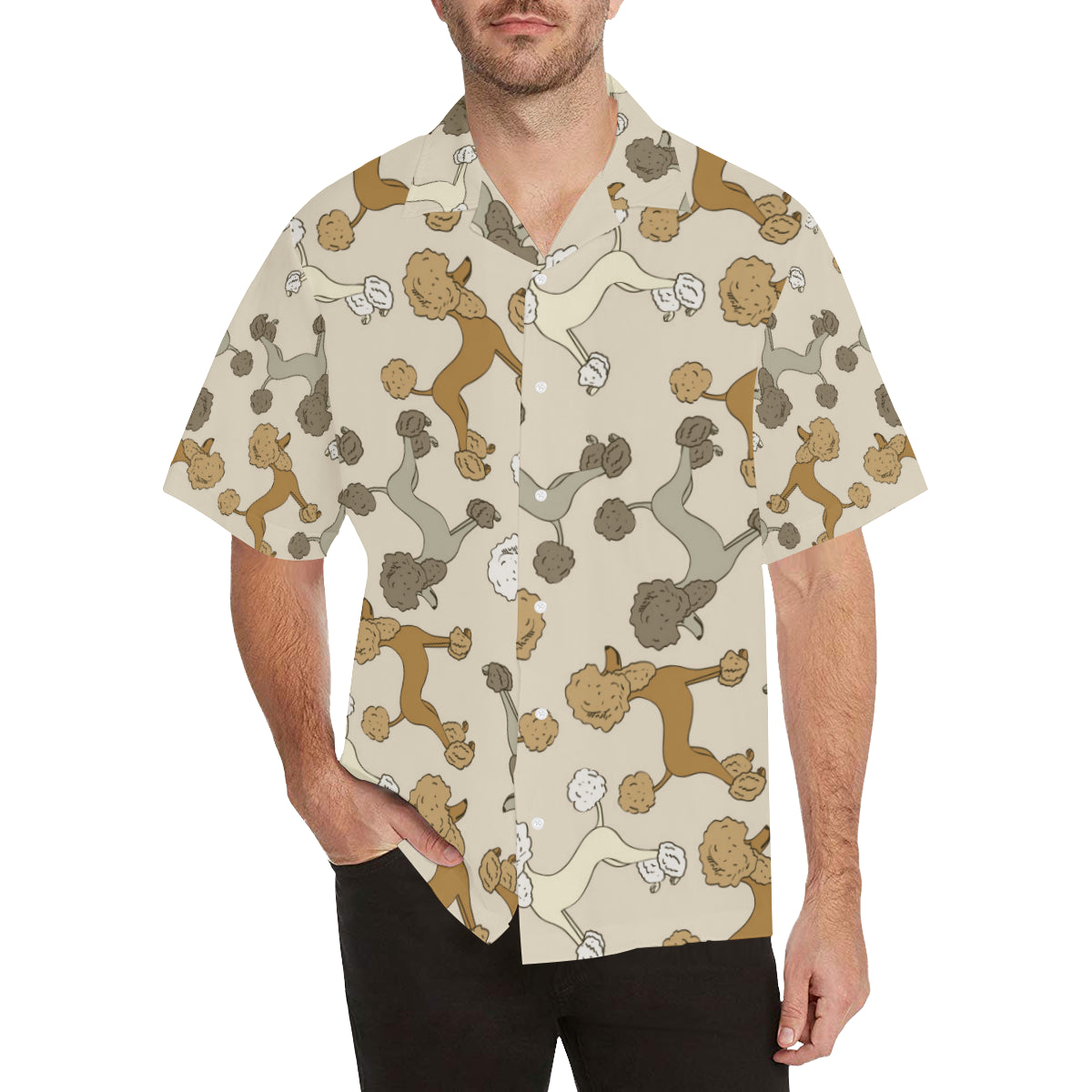 Poodle Pattern Print Design A01 Men's Hawaiian Shirt