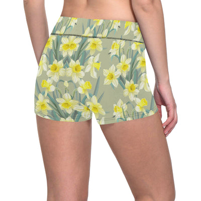 Daffodils Pattern Print Design DF01 Yoga Shorts