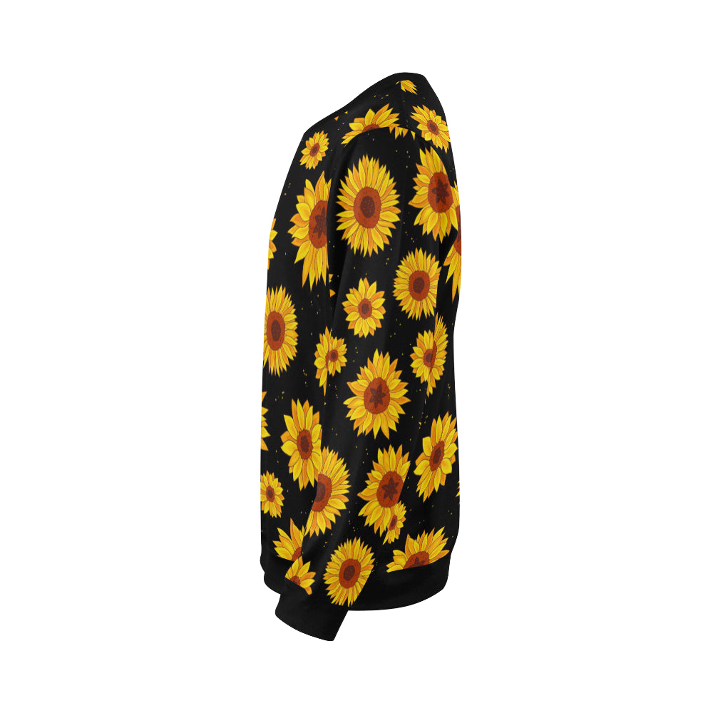 Sunflower Pattern Print Design SF09 Men Long Sleeve Sweatshirt