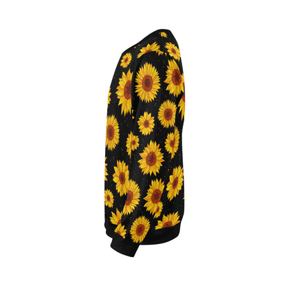 Sunflower Pattern Print Design SF09 Men Long Sleeve Sweatshirt