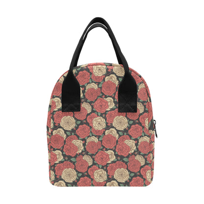 Camellia Pattern Print Design CM01 Insulated Lunch Bag