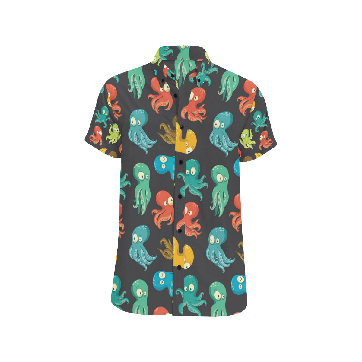 Octopus Pattern Print Design A01 Men's Short Sleeve Button Up Shirt