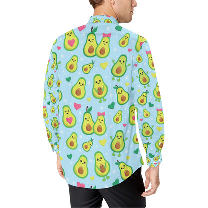 Avocado Pattern Print Design AC09 Men's Long Sleeve Shirt