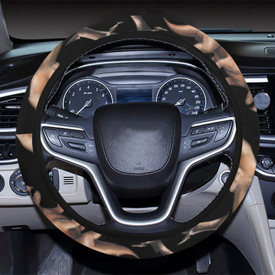 Dinosaur Print Pattern Steering Wheel Cover with Elastic Edge