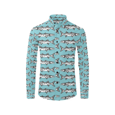 Barracuda Pattern Print Design 03 Men's Long Sleeve Shirt