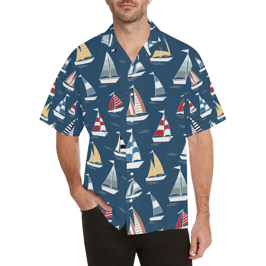 Sailing Ships Pattern Print Design A04 Men's Hawaiian Shirt