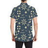 Nautical Pattern Print Design A01 Men's Short Sleeve Button Up Shirt