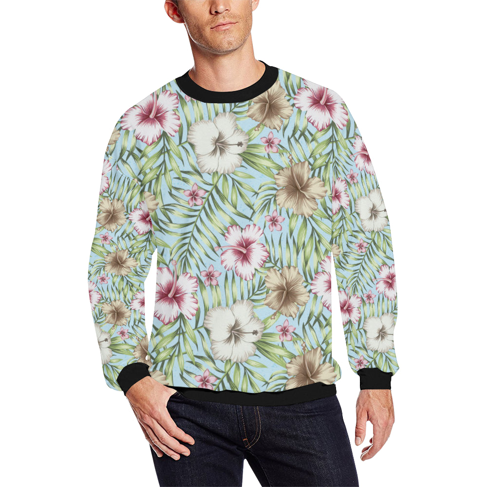 Tropical Flower Pattern Print Design TF05 Men Long Sleeve Sweatshirt