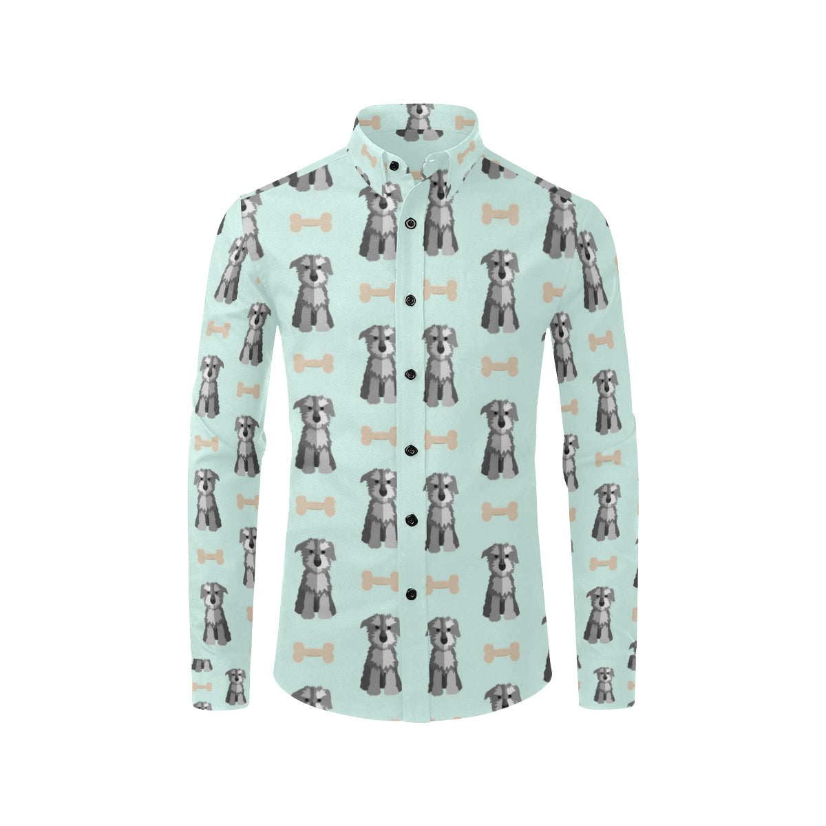 Schnauzers Pattern Print Design A03 Men's Long Sleeve Shirt