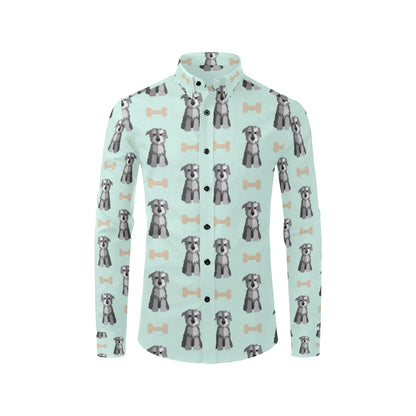 Schnauzers Pattern Print Design A03 Men's Long Sleeve Shirt