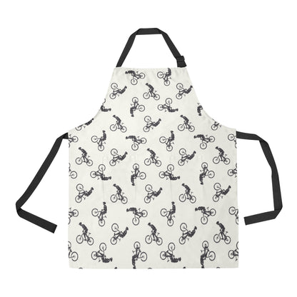 Mountain bike Pattern Print Design 01 Apron with Pocket