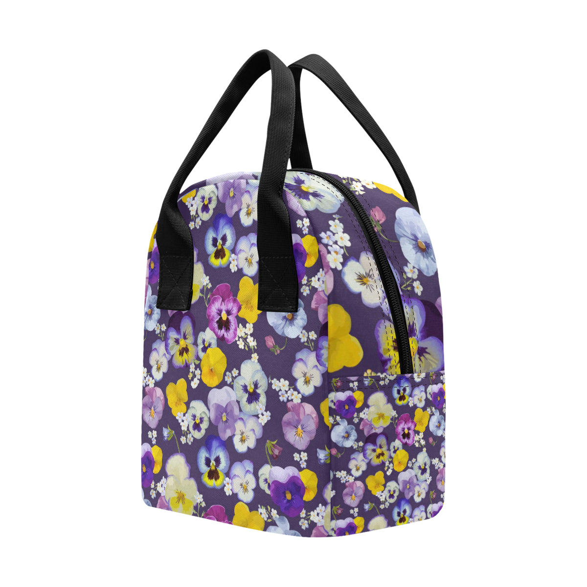 Pansy Pattern Print Design PS02 Insulated Lunch Bag