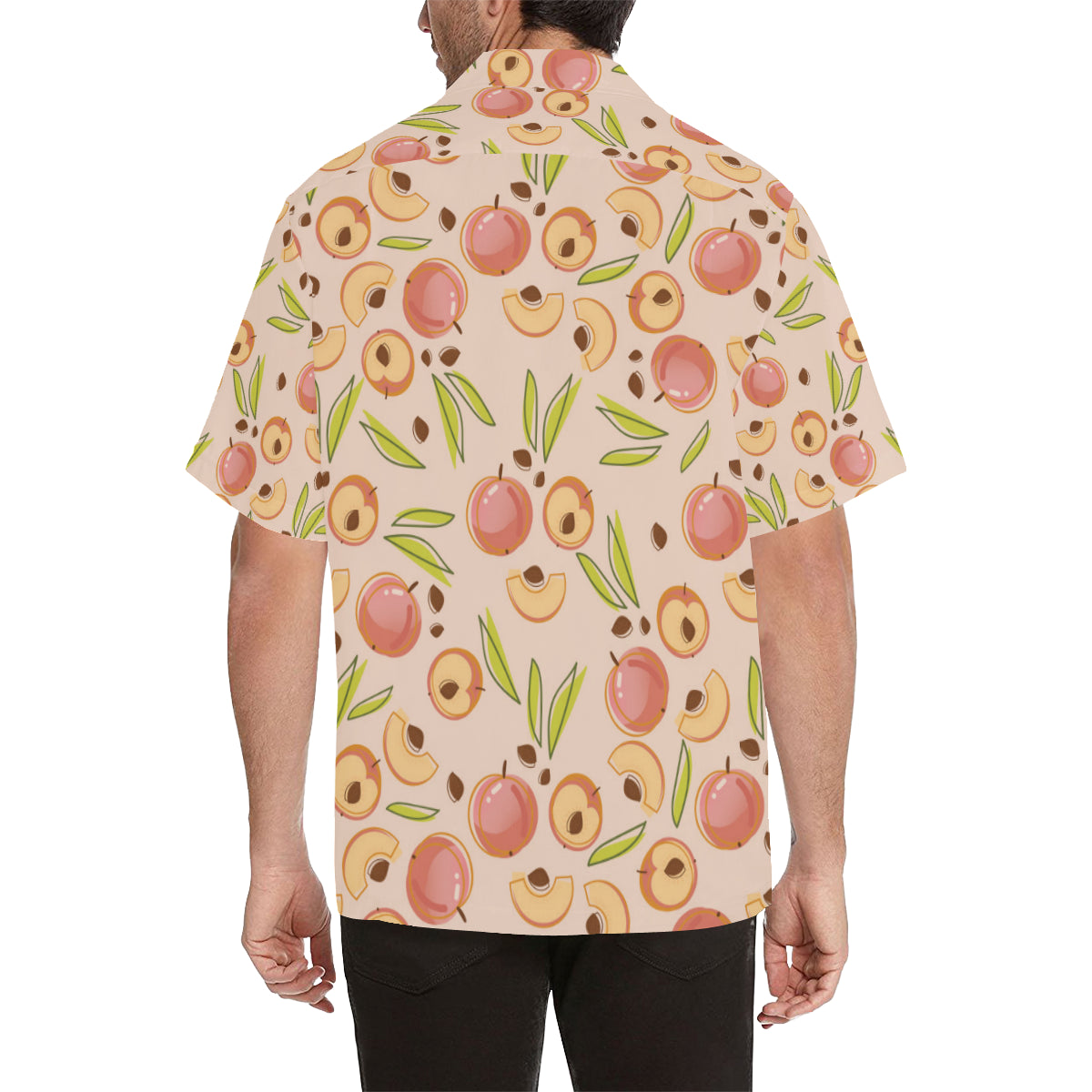 Peach Pattern Print Design A01 Men's Hawaiian Shirt